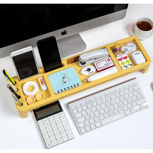 Plastic Office Table Organizer Desk Keyboard Rack Stationery Storage Holder Computer Home Office Desktop Storage Shlelf