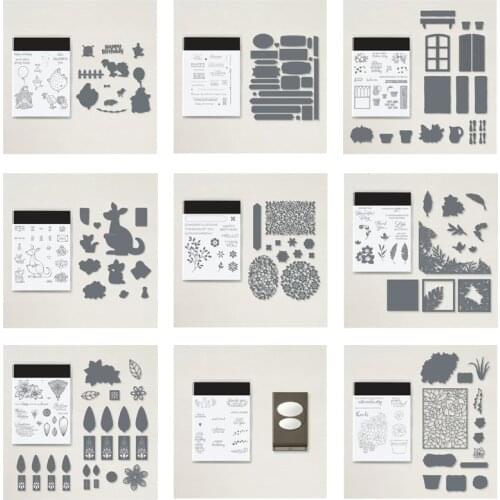 2021 New Metal Cutting Dies And Clear Stamp Set For DIY Scrapbooking Paper Card Decorative Handmade Album Crafts Template