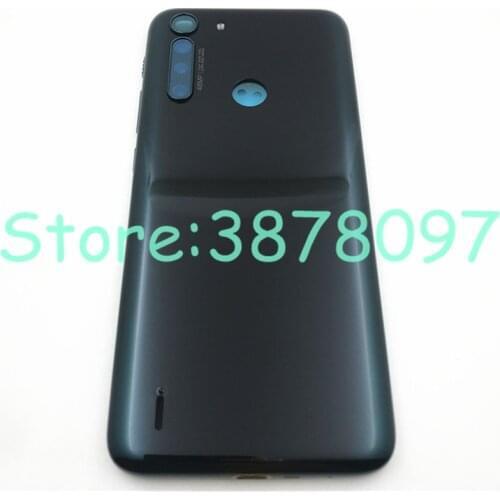 New For Motorola Moto One Fusion XT2073 Back Battery Cover Rear Panel Door Housing Case With side key With Camera Lens