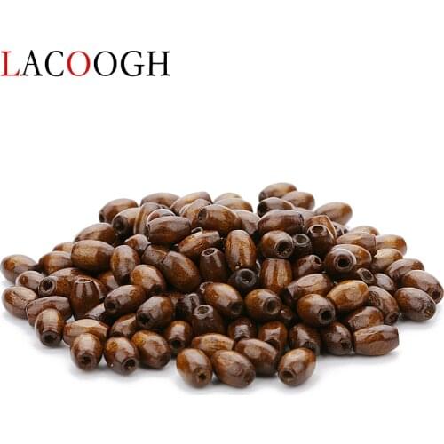 Wholeslae 500pc Natural Wooden Beads Barrel Brown Beads Loose Spacer Wood Beads For Diy Bracelet Necklace Makings 6x8mm