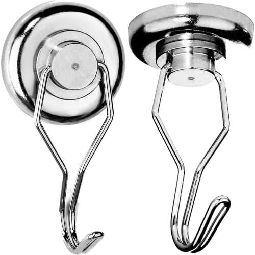 Swivel Swing Powerful Magnetic Hooks Strong Heavy Duty Neodymium Magnet Hooks for Refrigerator crochet mural LBShipping