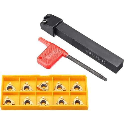 SER1212H16 Boring Bars + 10pcs 16ER AG60 Carbide Inserts + CNC Lathe Wrench