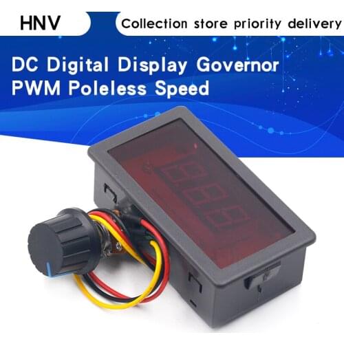 DC Governor Digital Display 12V24V Reducer Motor High Power Speed Regulating Switch PWM Poleless Speed Regulating Control Board