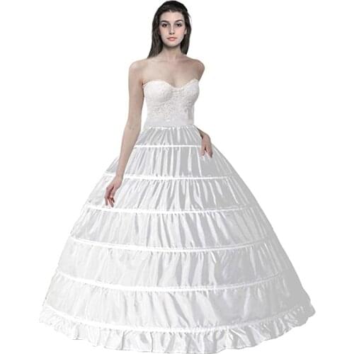 Romantic New Design Crinoline 6 Hoop Ball Gown Bridal Dress Gown Slip Petticoat Underskirt Slip for Wedding Dress