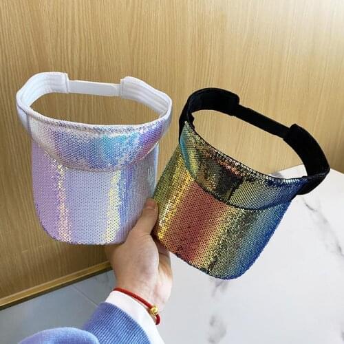 Empty top hat female summer gradient color sequined peaked cap trend all-match outdoor sun hat sun hat