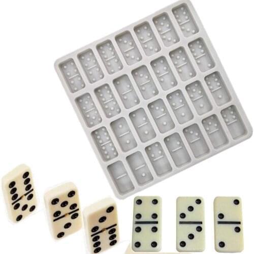 28 Cavities Silicone Dominoes Mold Chocolate Mould Non-Stick Fondant for Cake Soap Jelly Candy Cookies Ice Cube DIY Craft Making