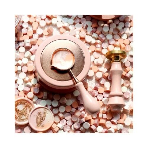 Retro Sealing Wax Furnace Stove Pot Stamp Wax Seal Beads Wooden Handle Sealing Wax Spoon for Wax Sealing Decorative Craft Gifts