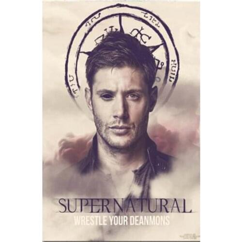 Supernatural Dean Sam Winchester Painting Devil Ghost Art Silk Fabric Poster Print TV Series Pictures For Wall Decor FH787
