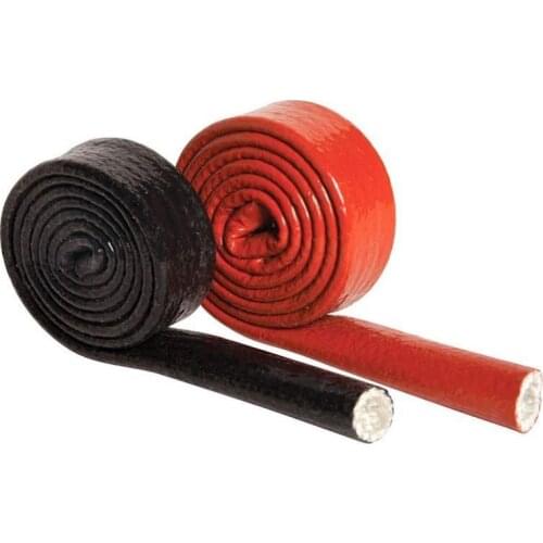 4-130mm Black/Red High Temperature Resistance Fire Retardant Casing Pipe Insulation Silicone Fiberglass Cable Protect Tube