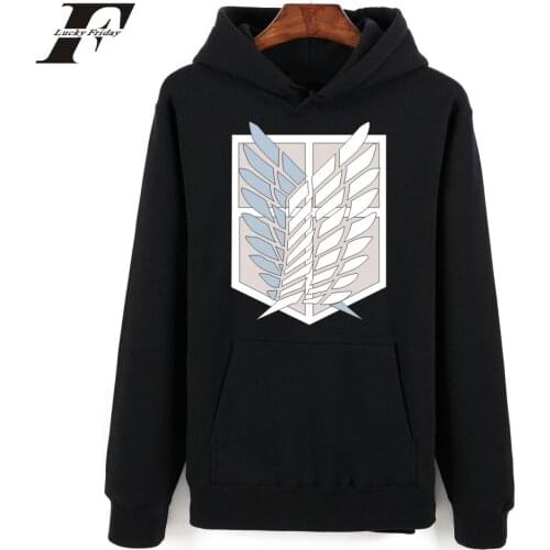 Sweat Capuche Mode Japon Pop Anime Attack on Titans Sweatshirt Men Black Hoodie Women Pullovers Japan Style Letter Full Piece