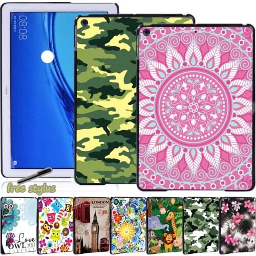 Anti-fall Hard Tablet Case for Huawei MediaPad T3 8.0 8 Inch/T3 10 9.6 Inch/T5 10 10.1 Inch Shockproof Back Cover + Free Stylus