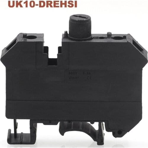 1/2pcs Din rail screw Clamp fuse terminal blocks UK10-DREHSI morsettiera wire electrical cable connectors Bornier seat 800V 6.3A