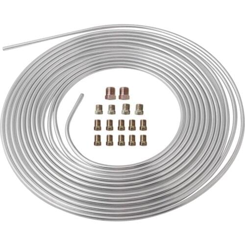 1Set Brake Line Replacement Tubing Coil and Fitting Kit 3/16” 5mm Brake Line with Fitting