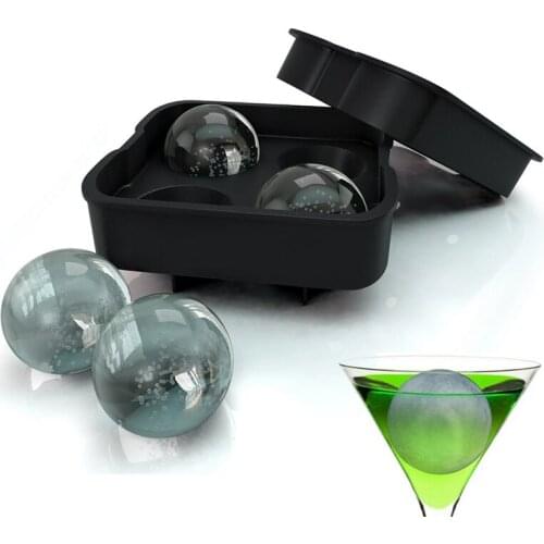 1PCS 4 Holes Round Silicone Ice Cube Tray Mold Ball Ice Cube Ball Maker Mold Silicone Ice Sphere Mold For Party Bar