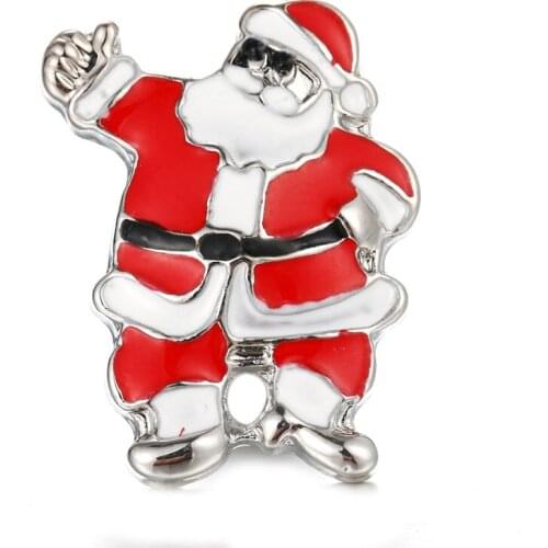 10pcs/lot New Snap Jewelry Santa Claus Snap Buttons DIY 18mm Snaps Bracelet for Women Christmas Gift