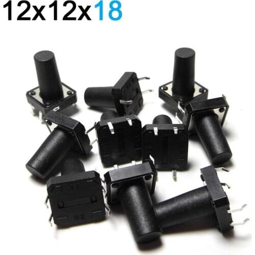 12*12*18MM Light Touch Switches 4-pin Micro-key Push Button Switch Four-pin 12x12x18mm Copper Foot