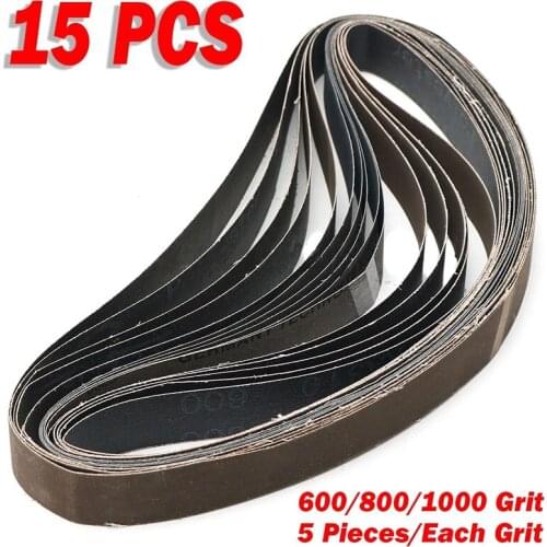 15Pcs 1'' x 30'' High Grit 600, 800,1000 Grit SC Sharpening & Polishing Belts