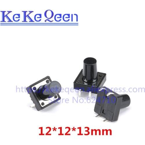 50Pcs/Lot 12*12*13mm 12x12x13MM Touch Button Micro Switch Direct Plug-in Self-reset 12*12*13 keys button DIP 4PIN 12*12*13