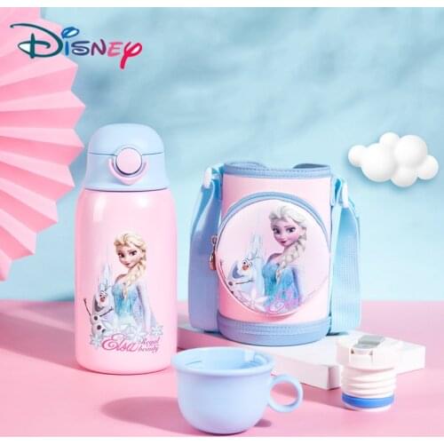 600ml Disney Kids Thermos Mug Frozen Straw Stainless Steel Vacuum Flasks Children Cute Thermal Water Bottle Tumbler Thermocup
