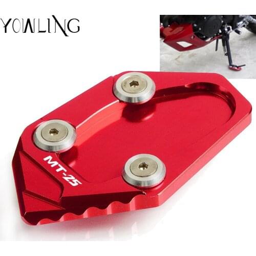 Motorcycle Accessories Kickstand Support Plate Kick stands Foot Side Stand Extension Pad FOR YAMAHA MT-25 MT25 MT 25 2015