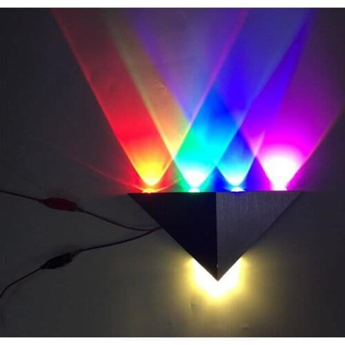 Aluminum Triangle Luminturs 5W Dimmable LED Wall Mount Light Modern Hall Home PUB KTV Stage Hotel Room Warm Cold White AC110V