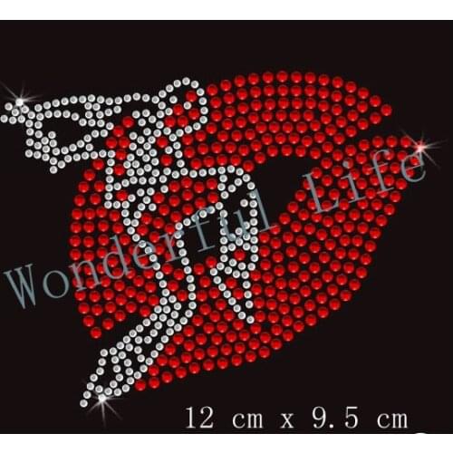 Free shipping Dance Lips Rhinestone Applique Transfer Design Heat Transfer