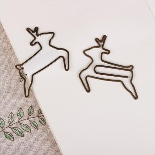 Bronze Deer Paper Clip copper Paper Clip Special Bookmark Metal Paper Clips Office Accessories Paper Bookmark Shool Paperclips