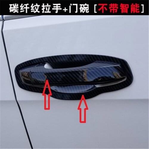 ABS Carbon fiber Door Handle Bowl Door handle Protective covering Cover Trim Car styling for Volkswagen T-ROC 2018 2019