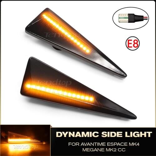 For Renault MK4 Vel Satis Wind Avantime Megane 2 Scenic 2 Espace 4 Flowing Turn Signal Side Marker Light Blinker Repeater Lamp