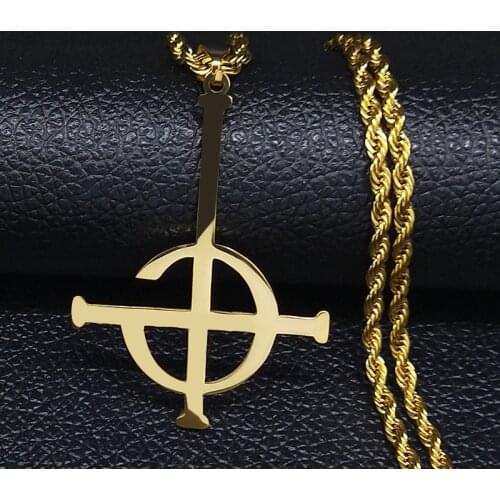 Ghost BC Nameless Necklace Men Ghoul band Pope emeritus symbol Mask grucifix Poster Long Stainless Steel Necklaces Jewelry N200