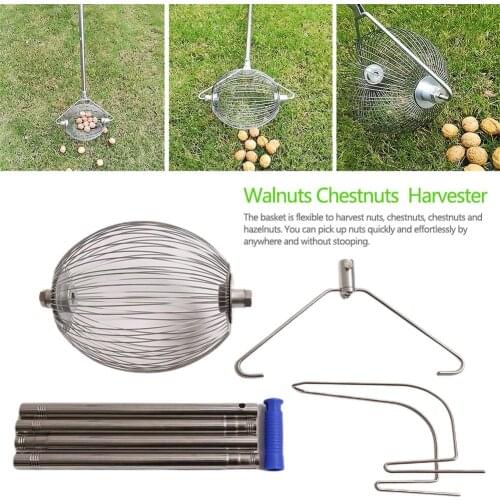 Walnuts Chestnuts Harvester Aluminum Alloy Fruit Collector Quick Fruit Picker Ball Picking Orchard Tool Garden Roller Harvester