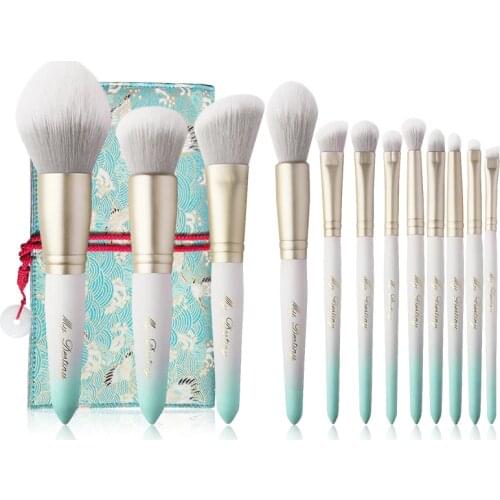 MyDestiny makeup brush-Ice White 12pcs synthetic hair cosmetic brushes set-foundation&blush&powder&face&eye-cosmetic tools&pens
