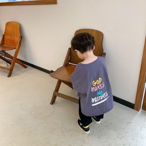 Summer fashion new arrival colorful letters printed loose T shirts Korean style unisex oversized irregular short sleeve Tee