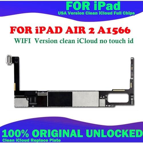 A1566 Motherboard For ipad 6 Air 2 Logic board Unlocked without touch id Wifi Version 16gb 32gb 64gb 128gb MB LBS