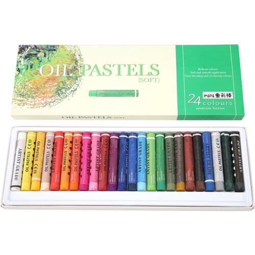 24 Colors Painting Crayons Soft Dry Pastel Set Art Drawing Set Chalk Color Crayon Brush Stationery Set For Painting
