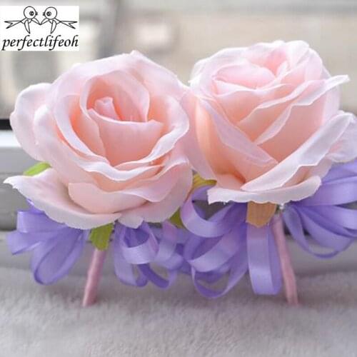 Perfectlifeoh Fashion yellow purple pink Wedding Egg Blossom Wedding flower Wedding Bridal Bouquet
