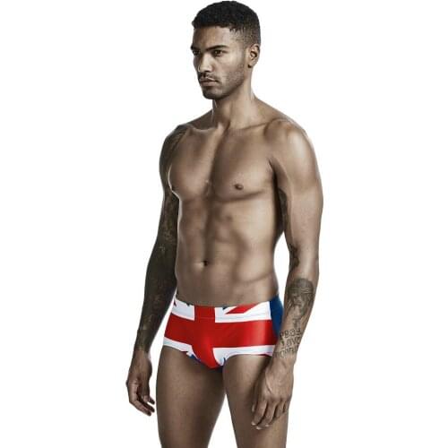 UK USA Flag Print Male Swimwear Canada Beach Trunks For Male 2021 Mens Beachwear Boxer Briefs Shorts Swimsuits Man Bathing Suit