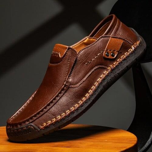 Mens Casual Shoes Handmade Mens Style Shoes Comfortable Lace Up Mens Moccasins Breathable Mens Loafers Big Size 48 Sneakers