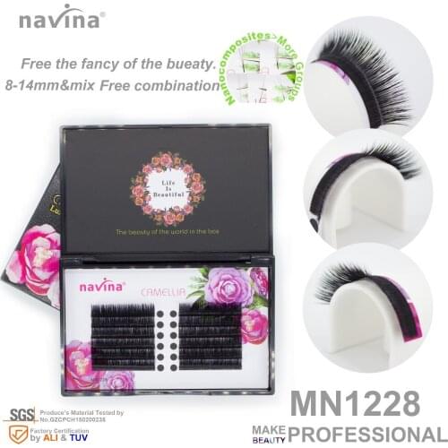 Navina Free combination mink false eyelashes of makeup, Curl CD,Thickness 0.05-0.07mm,Length 8-14mm mix, work easily free fance