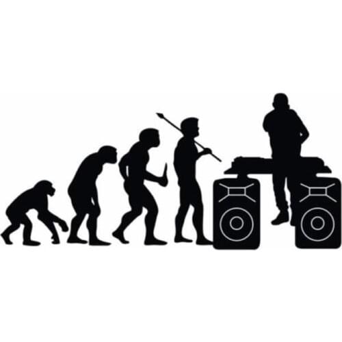 Human Evolution DJ Music Car Sticker Windshield Bumper Motorcycle Truck Truck Outdoor Decal Vinyl Scratch Waterproof PVC