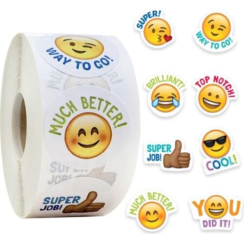 Wholesale Cute Cartoon Emoticons Pack Smiley Face Stickers Toy Decoration Children Teacher Reward Stickers 8 Types