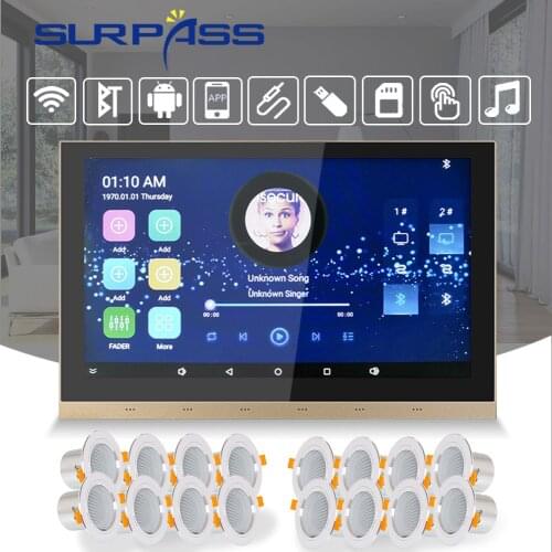 Bluetooth Wall Sound Amplifier WiFi Android 5.1 Stereo Big Power Bathroom Waterproof PA Ceiling Speaker Smart Home Audio System