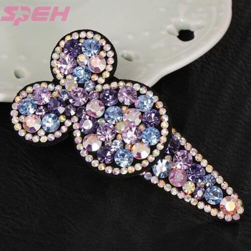 2018 new bangs clip Korean adult BB Rhinestone sweet Mickey headdress lady hair clip simple hair front clip