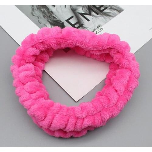 Solid Color Plush Face Wash Headband Women Coral Fleece Headband Elastic Hair Bands Headwear Makeup Bath Wraps Hair Accessories