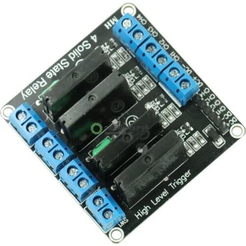 DC 5 V 4 CH 4CH four 4 channels OMRON SSR G3MB-202P semiconductor relay module with a resistive fuse board for Arduino 240 V low