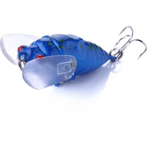 1pcs 6g 4.5cm Perch Insect Lure Bait Cicada Fishing Lure Treble Barb Hooks Fishing Tackle Artificial Bait Fishing Accessorie