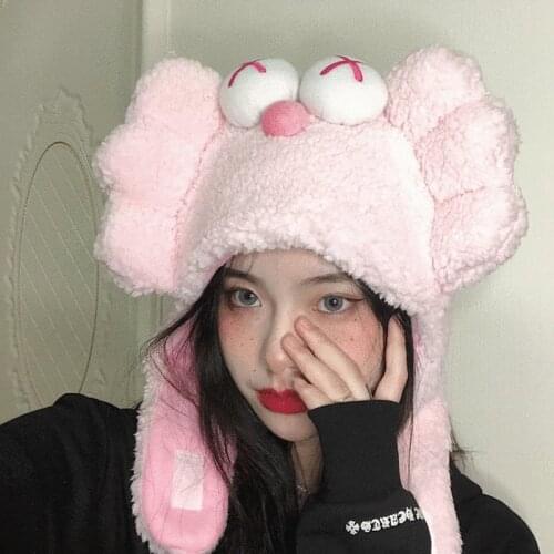 Cartoon Crab Plush Pullover Cap for Adults/children Cosplay Party Hat Winter Warm Hood Pink Funny Photo Show Props Girl Hat