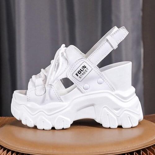 Sandals Women Platform Shoes 2021 Summer Open Height Increasing 11Cm High Heel Ladies Sandal Wedges Chunky Shoes Sandalias Mujer