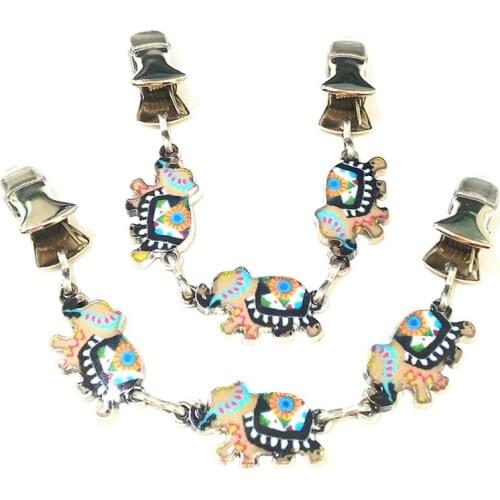 2Pcs/lot Elephant Women Shawl Cinch Guard Cloak Cape Clasps Sweater Cardigan Clips Clothes Clamps