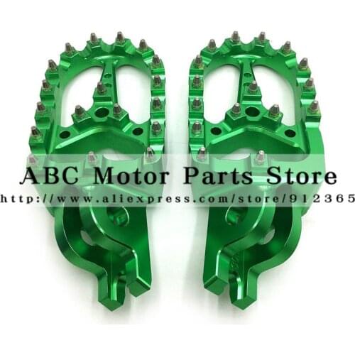 Billet MX Wide Foot Pegs Rests Pedals For KLX KXF KLX450R KXF250 KX250F KXF450 KX450F Motorcycle Motocross Enduro Motard